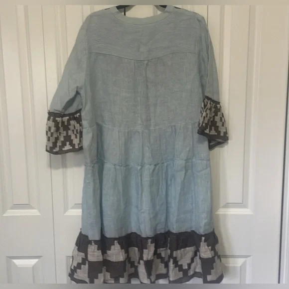 Knee length 100% linen dress - Picture 2 of 11